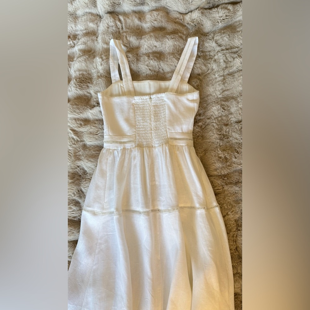Reformation Everett Linen Dress in White. Brand new without tags,  never worn. - Picture 14 of 16